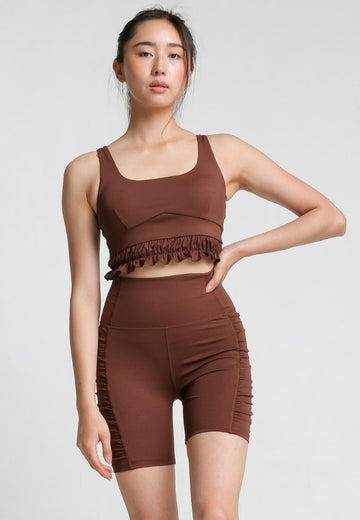 Nakd Lux Sueded Ruched Crop Top Bra