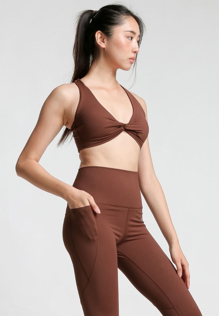Nakd Lux Sueded Twist Front Sports Bra