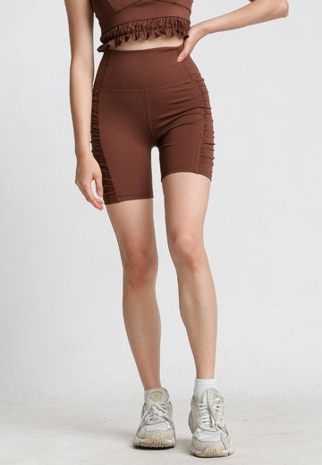 Nakd Lux Sueded Ruched Biker Shorts