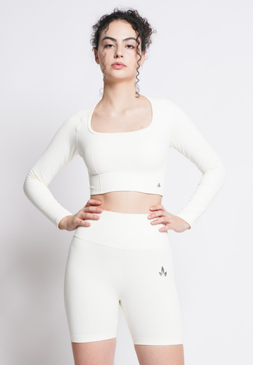 Athena Collection: Premium Non-Padded Long Sleeves Cropped Top