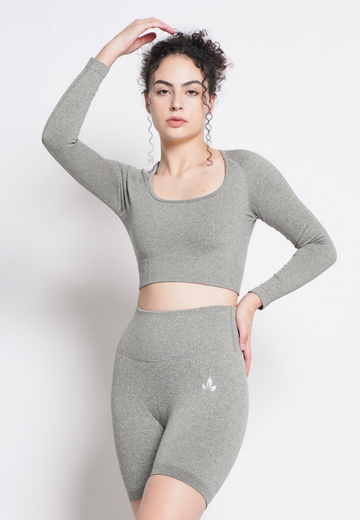 Athena Collection: Premium Non-Padded Long Sleeves Cropped Top