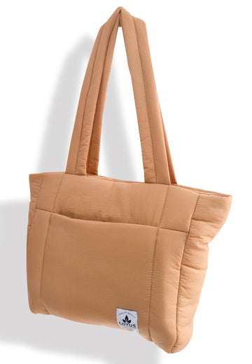 Lightweight Puffer Quilted Laptop and Gym Tote Bag