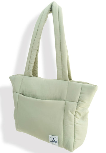 Lightweight Puffer Quilted Laptop and Gym Tote Bag