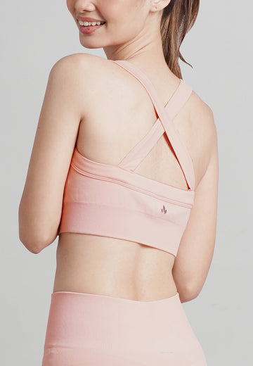 London Collection: Seamless Padded Cross Back Sports Bra