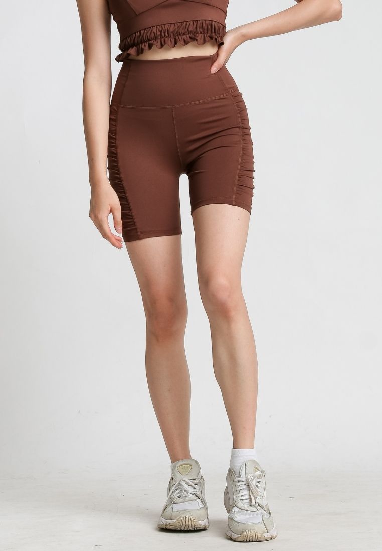 Nakd Lux Sueded Ruched Biker Shorts