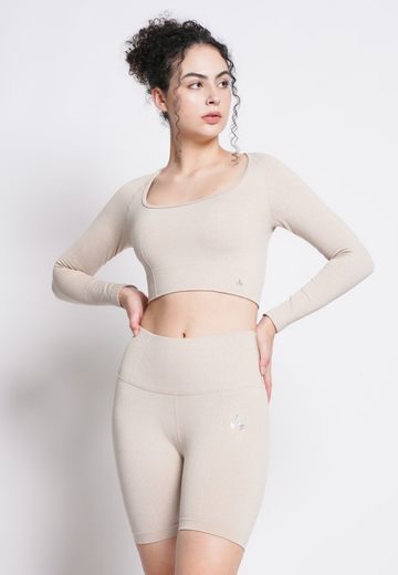 Athena Collection : Premium Non-Padded Long Sleeves Cropped Top