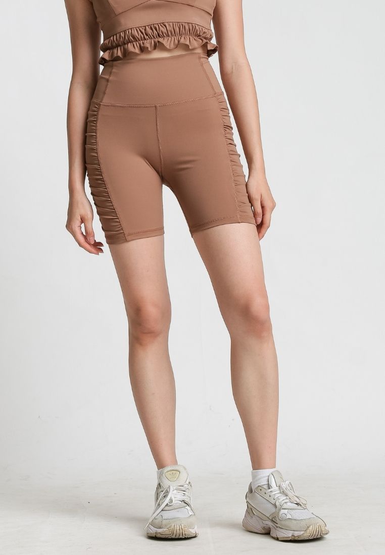 Nakd Lux Sueded Ruched Biker Shorts