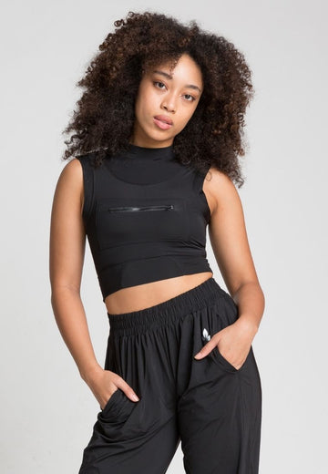 Leone Mock Neck Crop Top Bra
