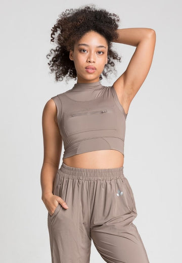 Leone Mock Neck Crop Top Bra