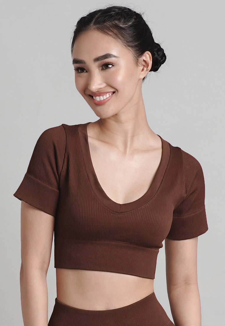 Blair Collection: Premium Seamless Non-Padded Cropped Top Shirt