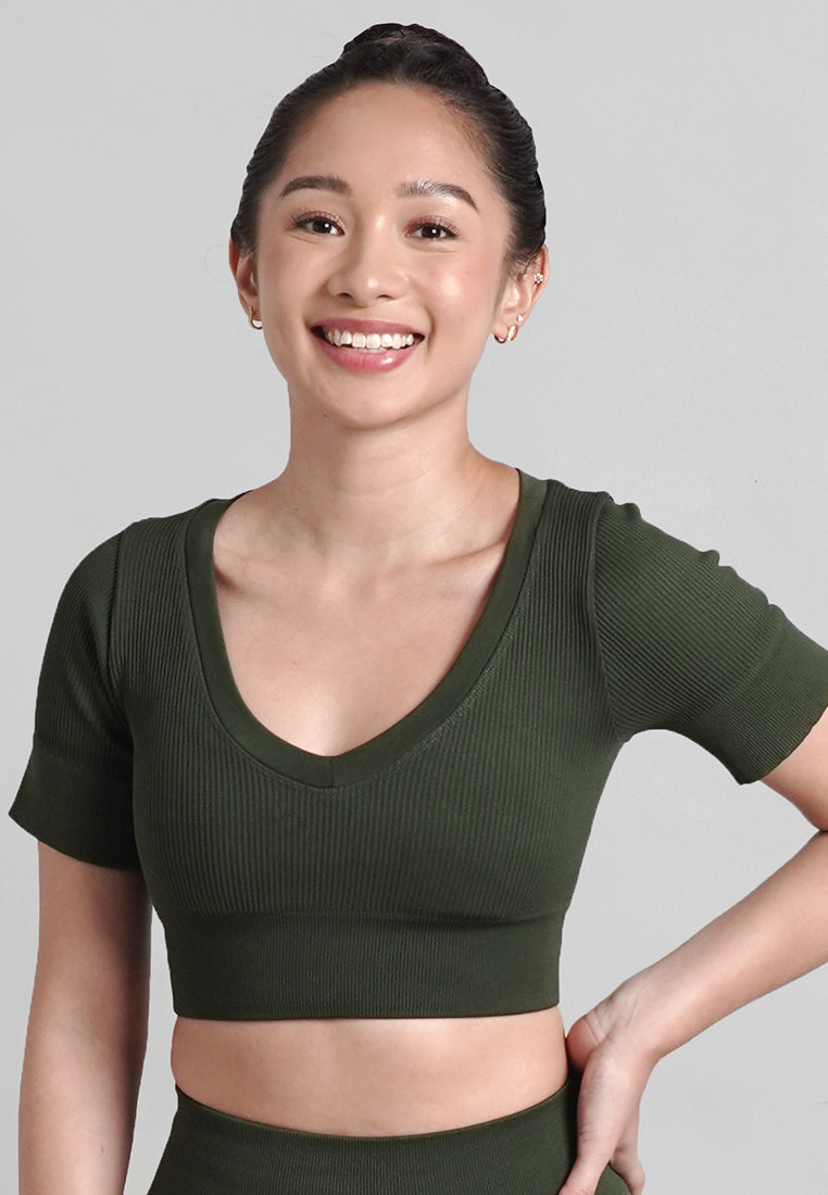 Blair Collection: Premium Seamless Non-Padded Cropped Top Shirt