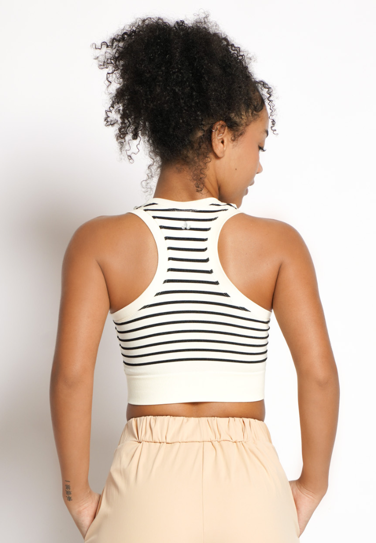 Kaida Striped Crop Top Sports Bra