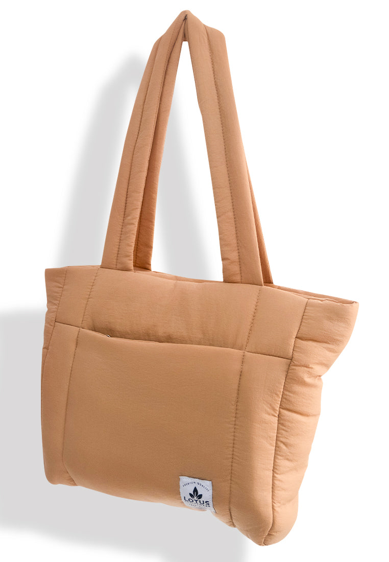 Lightweight Puffer Quilted Laptop and Gym Tote Bag