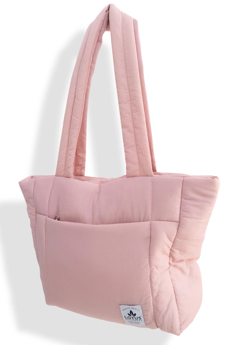 Lightweight Puffer Quilted Laptop and Gym Tote Bag