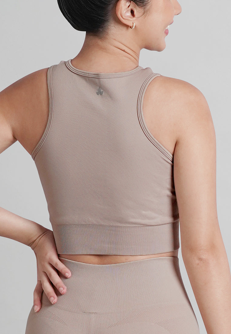 London Collection: Seamless Padded Active Halter Cropped Top