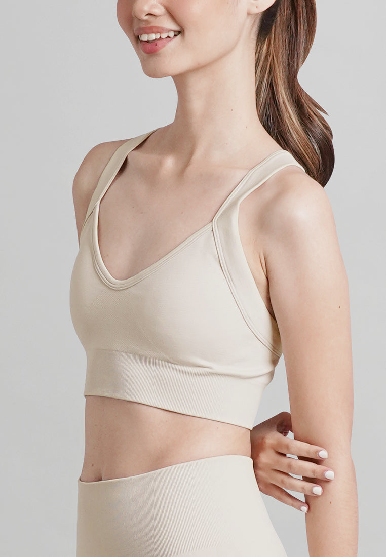 London Collection: Seamless Padded Cross Back Sports Bra