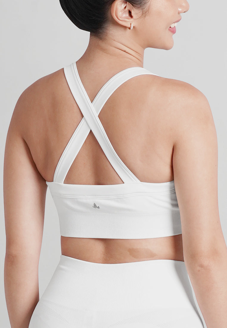 London Collection: Seamless Padded Cross Back Sports Bra