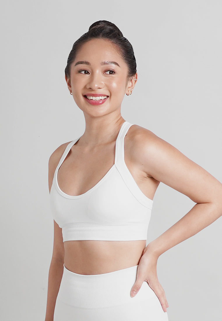 London Collection: Seamless Padded Cross Back Sports Bra