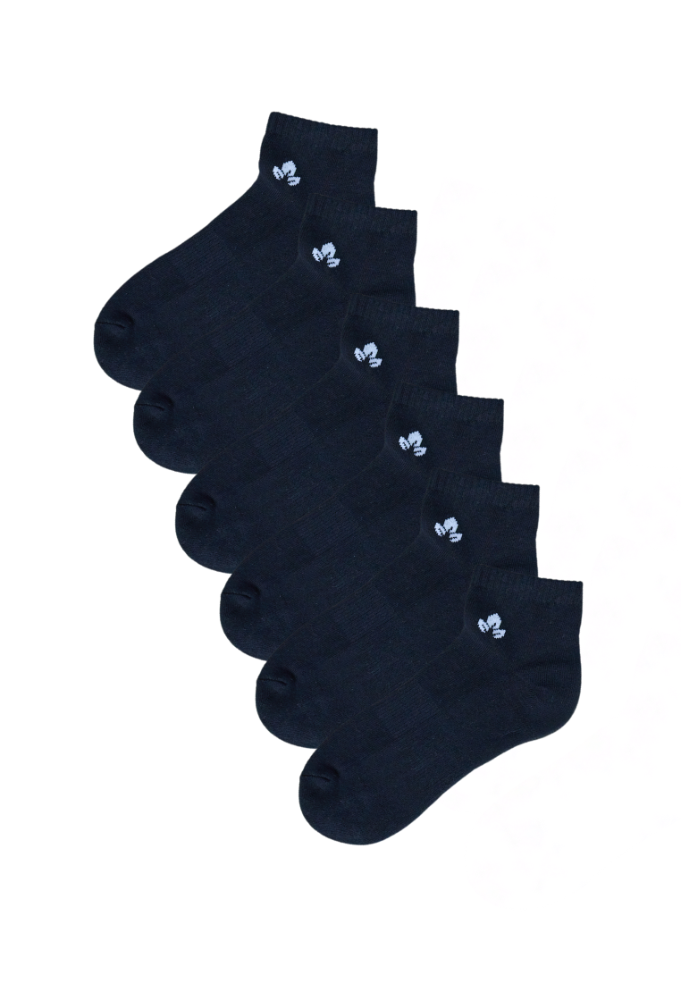 Core Collection: Cotton Terry Sole Comfort Womens White and Black Ankle Socks