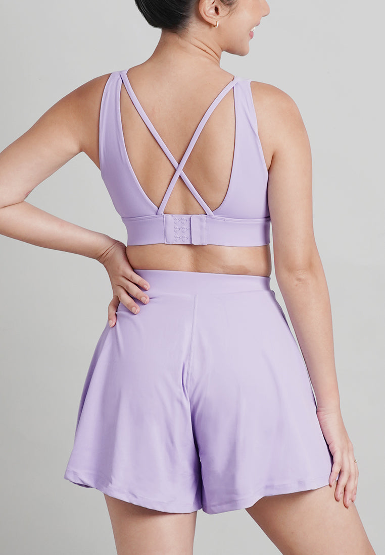 Wren Set: Crop Top Sports Bra & Culottes Shorts