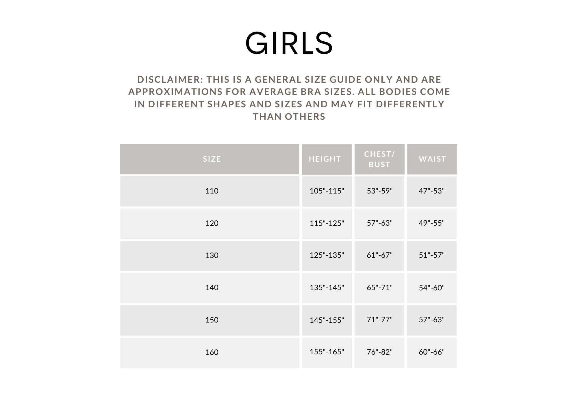 Size Chart for Women's Activewear | Sports wear & Gym wear at LAASA – Laasa  Sports